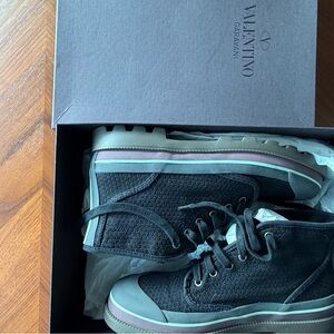 Valentino Garavani Black and Gray High-Top Sneakers